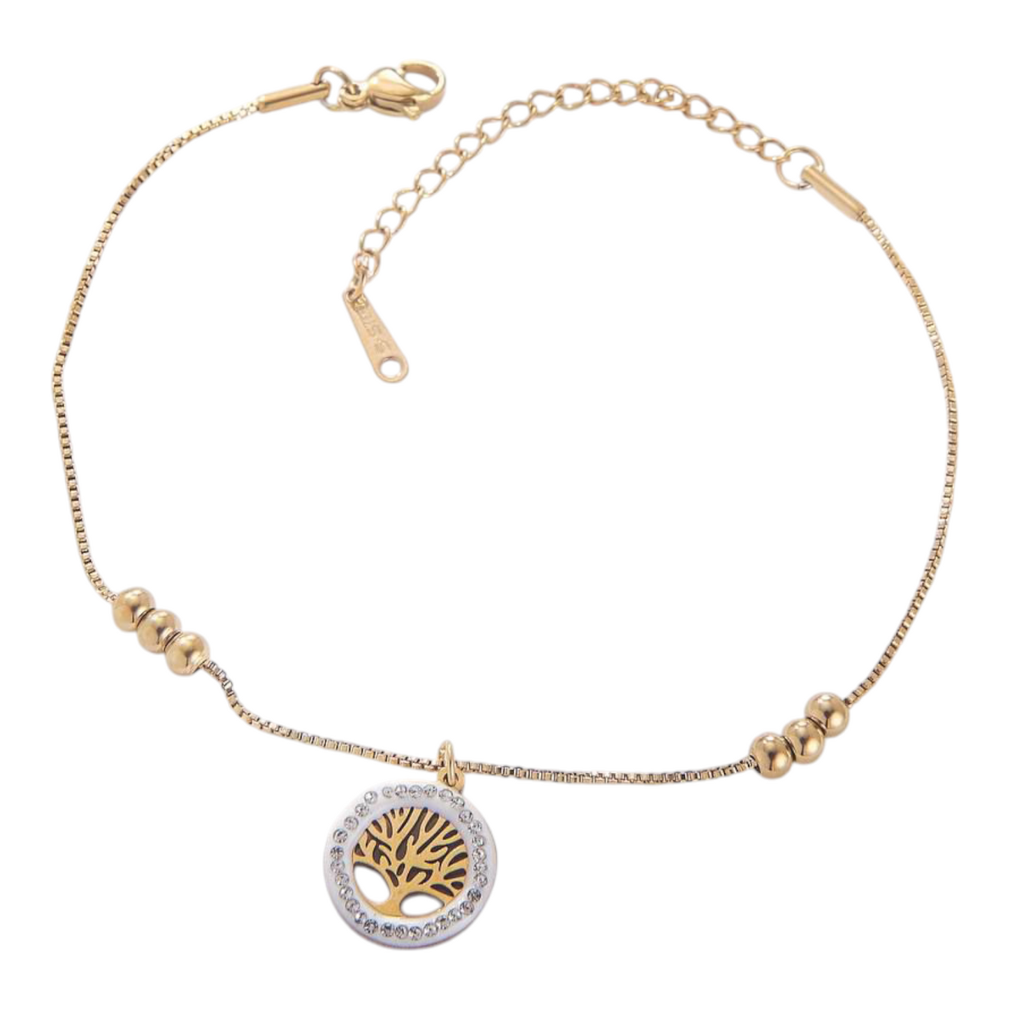 Chevillère doré avec pendentif Arbre de Vie