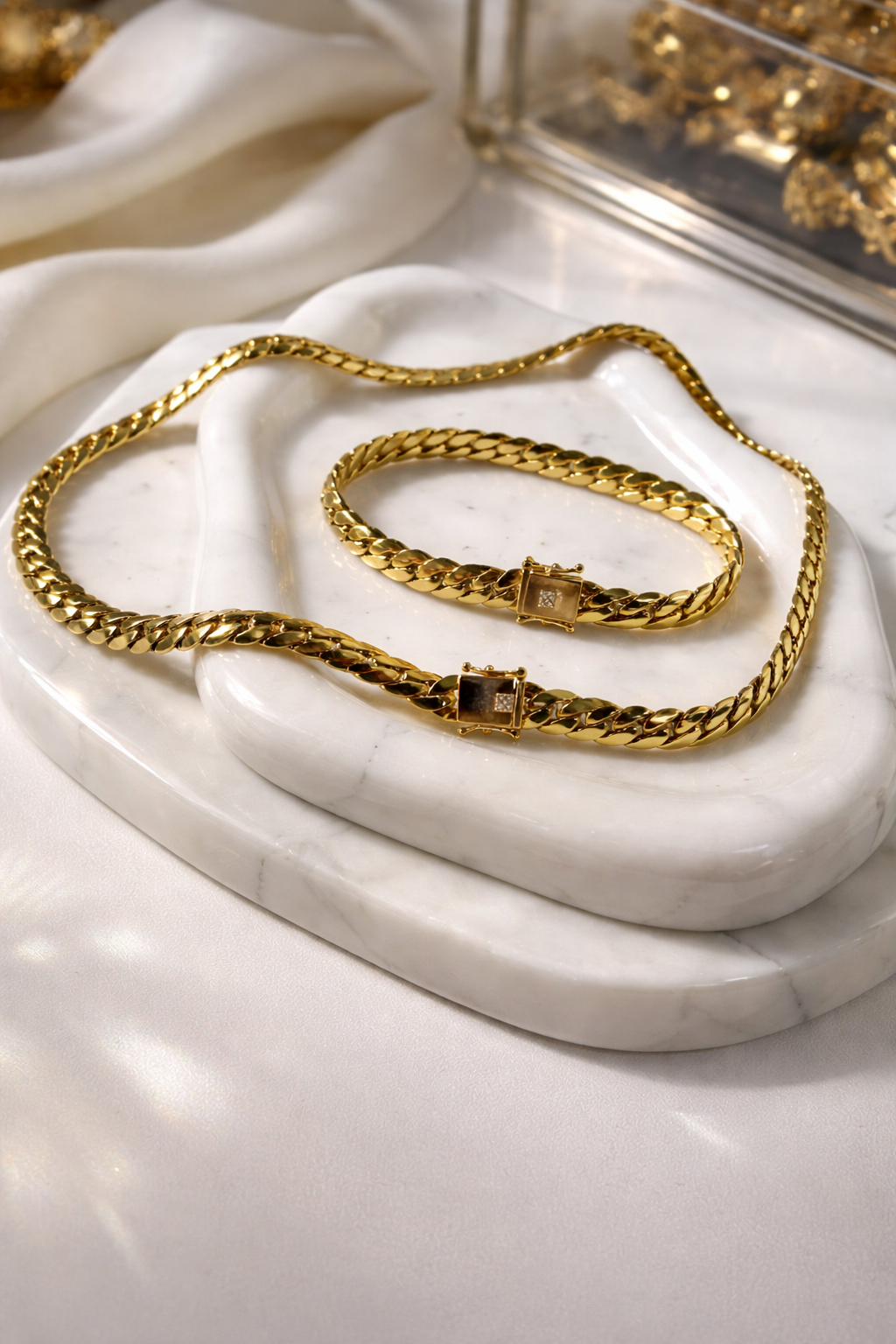 Ensemble chaîne et bracelet Cubain