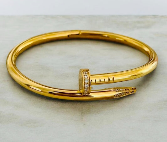 Bracelet Clou Doré avec Strass