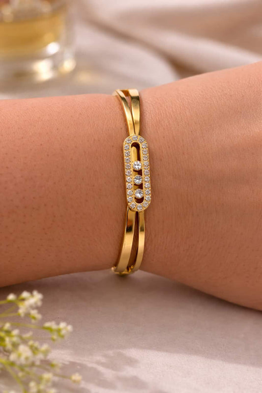 Bracelet Doré Élégance Cristalline