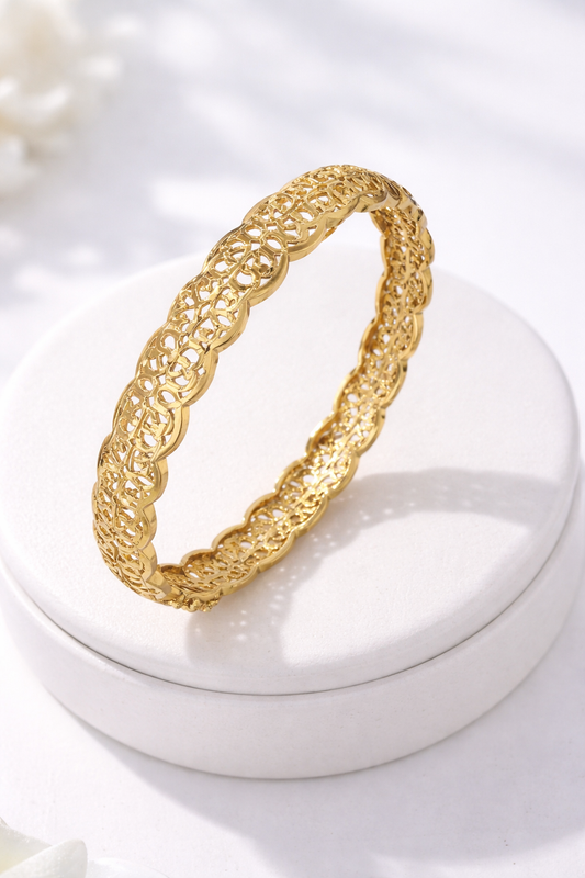 Bracelet Manchette Filigrane Doré