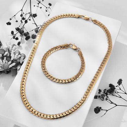 Set Élégant Doré - Collier et Bracelet