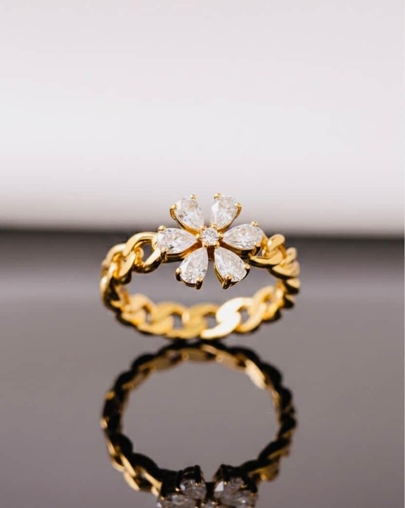 💎 Bague Fleur Impériale Dorée