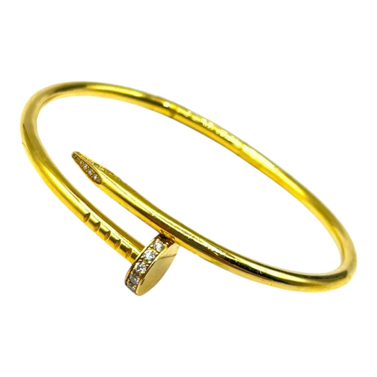 Bracelet Clou Doré avec Strass