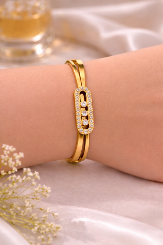 Bracelet Doré Élégance Cristalline