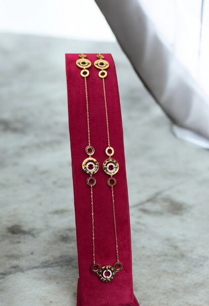 Sautoir Élégance Circulaire Dorée